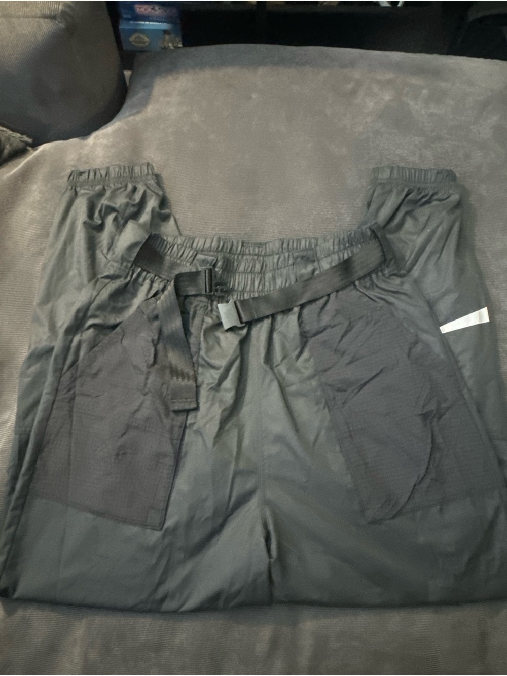 Nike Black Cargo Trail Pants with Integrated Belt